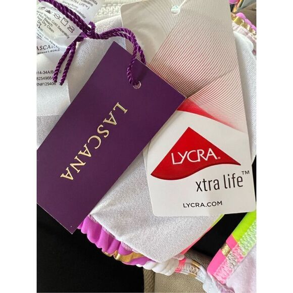 Lascana Women's Multi-Color Striped Print String Bikini Top Size 34 A/B NWT - Picture 5 of 5